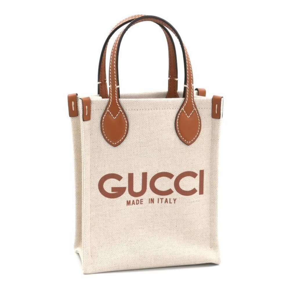 Gucci Tote Bag Shoulder Crossbody Handbag Beige Brown - Picture 2 of 6